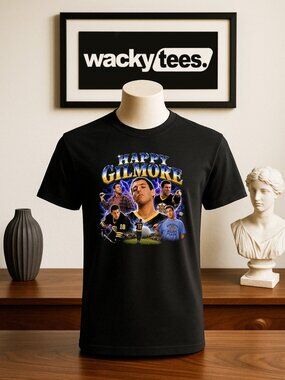 Happy Bootleg Style Portrait Happy Gilmore Golf Graphic Tee Shirt